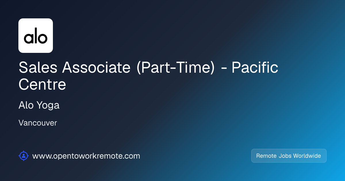 Sales Associate (Part-Time) - Pacific Centre at Alo Yoga