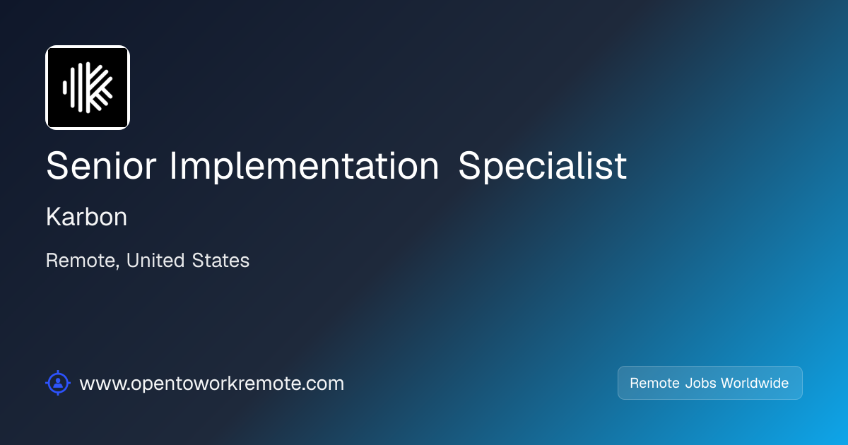 Senior Implementation Specialist at Karbon
