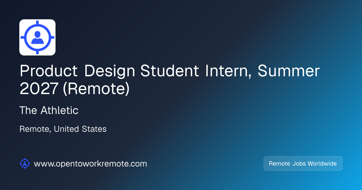 Product Design Student Intern, Summer 2027 (Remote) at The Athletic